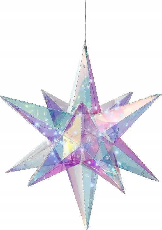 LED-es kristály csillag, világító medál 30cm