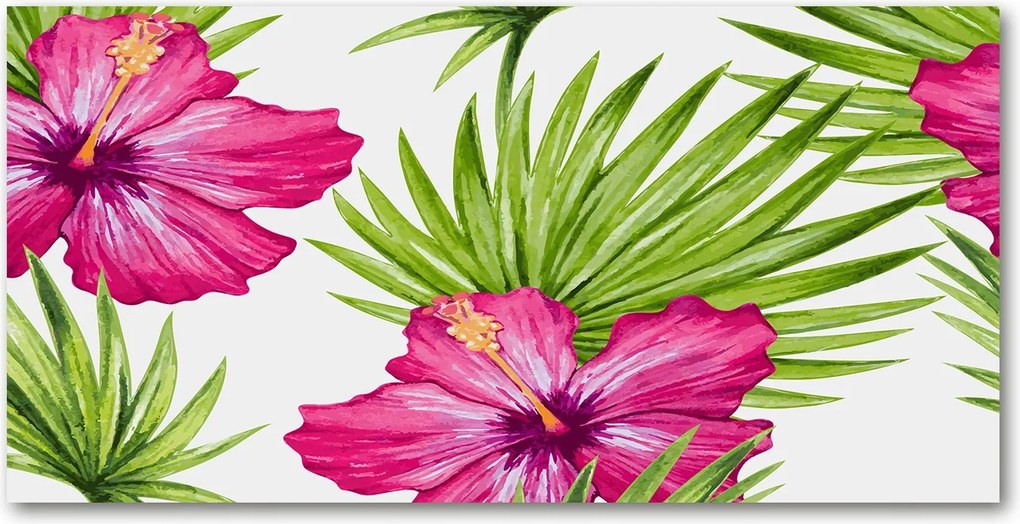 Fotó üvegkép Hawaii virágok 140x70