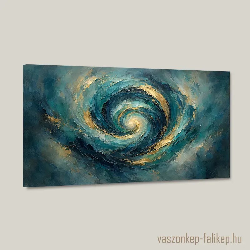 Aranyló Örvény vászonkép – mély, élénk színek 40x23 cm