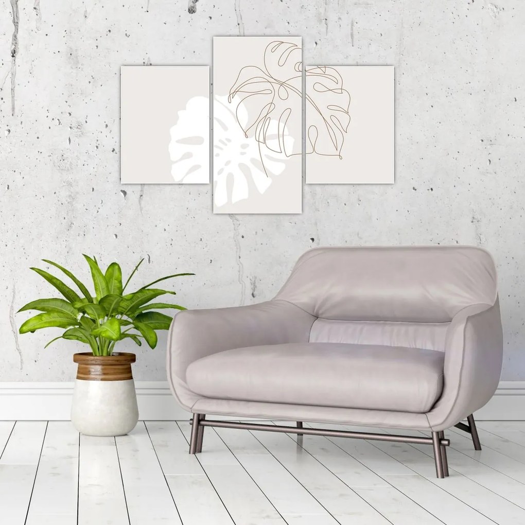 Kép - Line art monstera N⁰2 (90x60 cm)