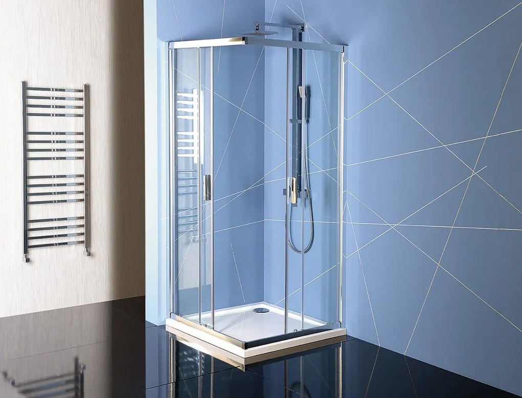 Polysan, EASY LINE zuhanykabin három falú 800-900x800mm, forgóajtós bal / jobb változat, Tégla üveg, EL1638EL3238EL3238