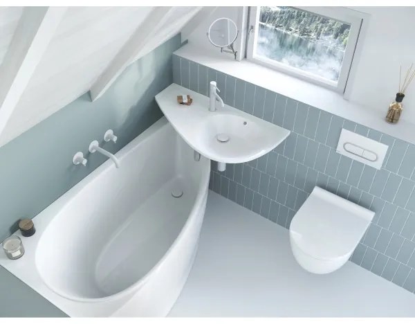 Ravak X01455 - CHROME öblítő nyomólap 24,7x16,5 cm fehér