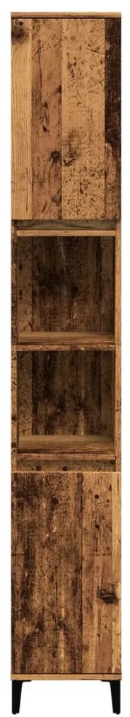 Antik fa színű szerelt fa fürdőszobaszekrény 30 x 30 x 190 cm