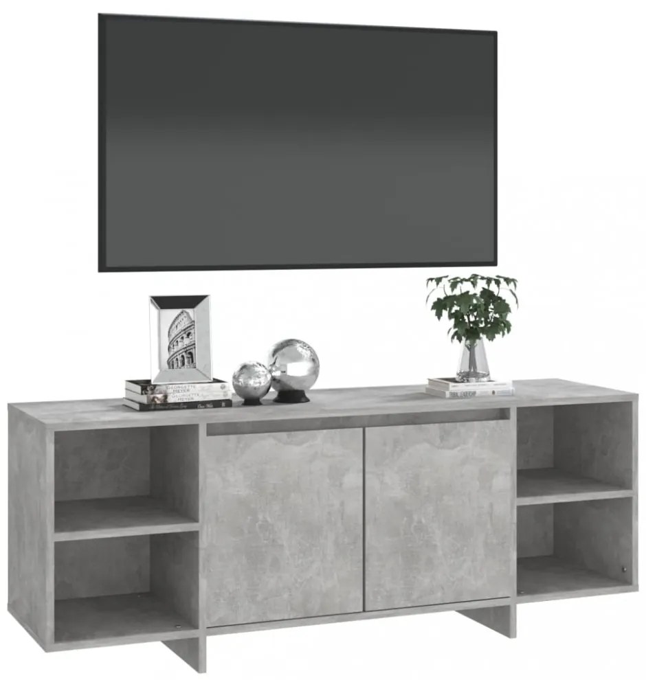 betonszürke szerelt fa TV-szekrény 130x35x50 cm