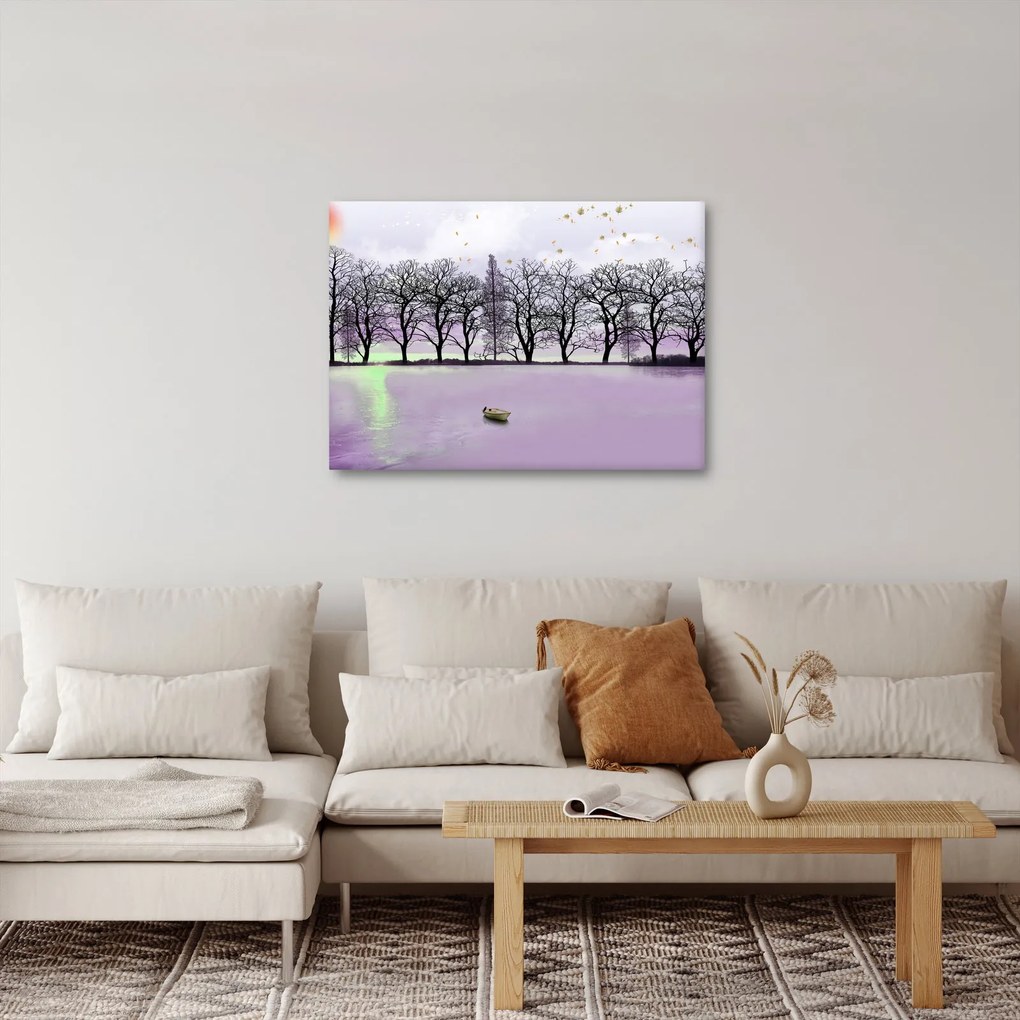 Kép - Bárkák a tavon (70x50 cm)