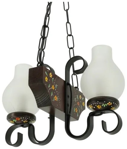 Brilagi - Láncos csillár QUEEN 2xE14/40W/230V bükk/wenge