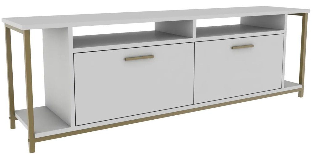 TV szekrény Omar - White, Gold