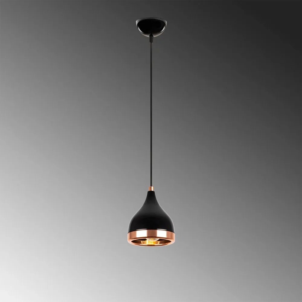 Fekete-rézszínű függőlámpa ø 14 cm Yildo – Opviq lights