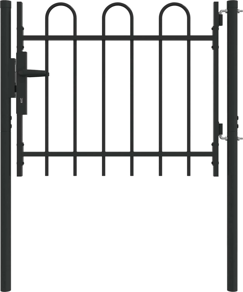vidaXL Kerítés kapu zárral Szürke 103 x 250 cm Porszórt acél