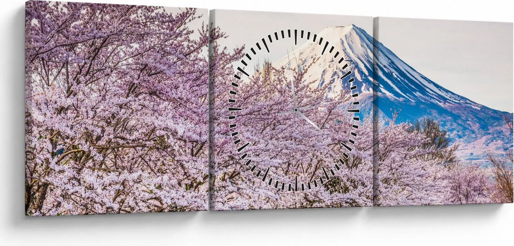 Kép - Japán tavasszal (órával) (90x30 cm)