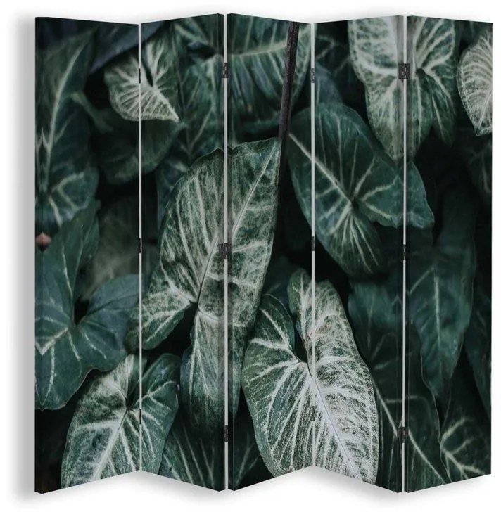 Gario Paraván Zöld levelek makro méretarányban Méret: 180 x 170 cm, Kivitelezés: Forgó paraván 360°