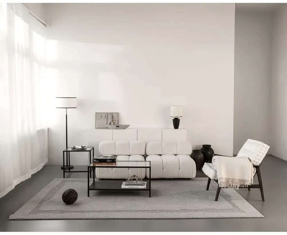 Szürke gyapjú szőnyeg 133x190 cm Morphic Rocca – Agnella