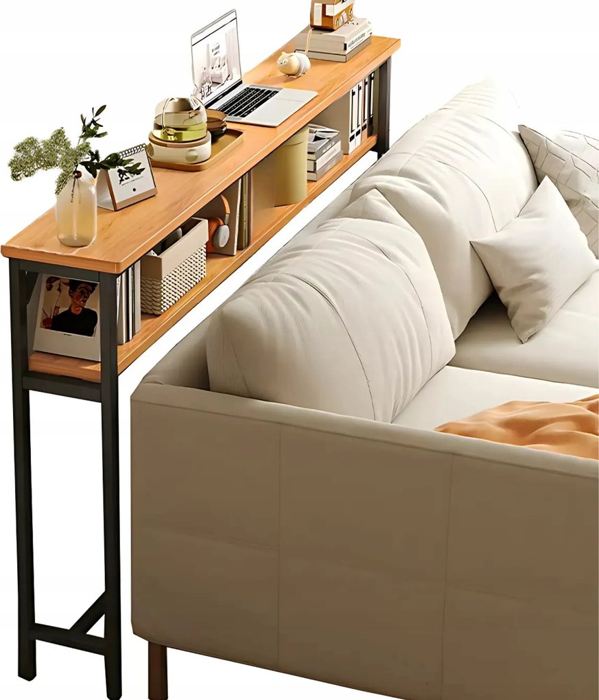 Konzol Loft Asztal A Kanapé Mögött Oldalsó Polc Nappali Polc 102x20x80