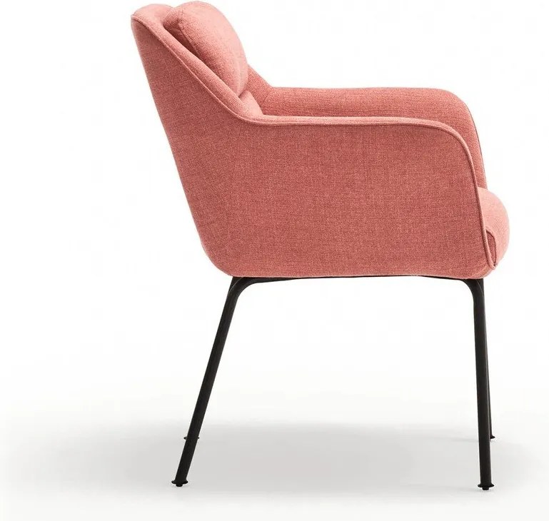 Rózsaszín kárpitozott karfás étkezőfotel Sadira – Teulat