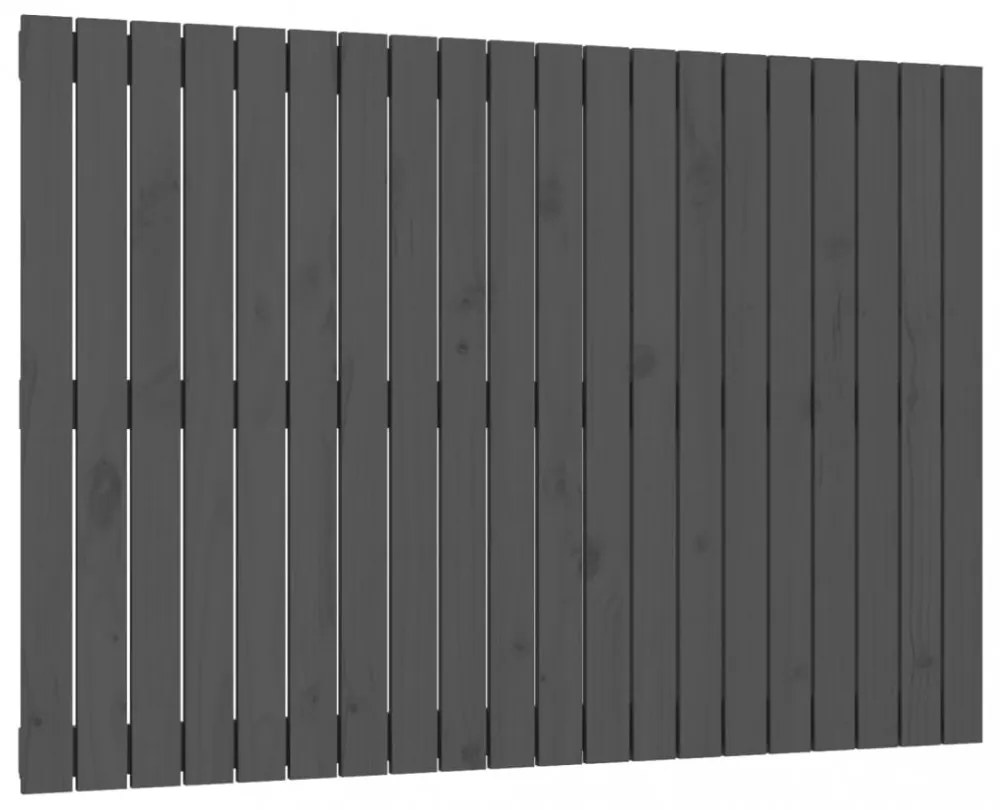 szürke tömör fenyőfa fali fejtámla 127,5 x 3 x 90 cm