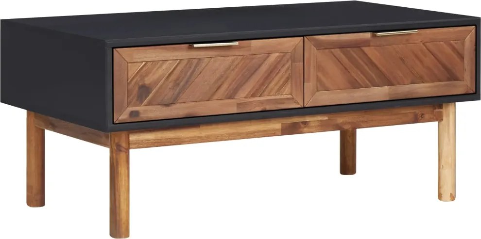 vidaXL tömör akácfa és MDF dohányzóasztal 90 x 50 x 40 cm