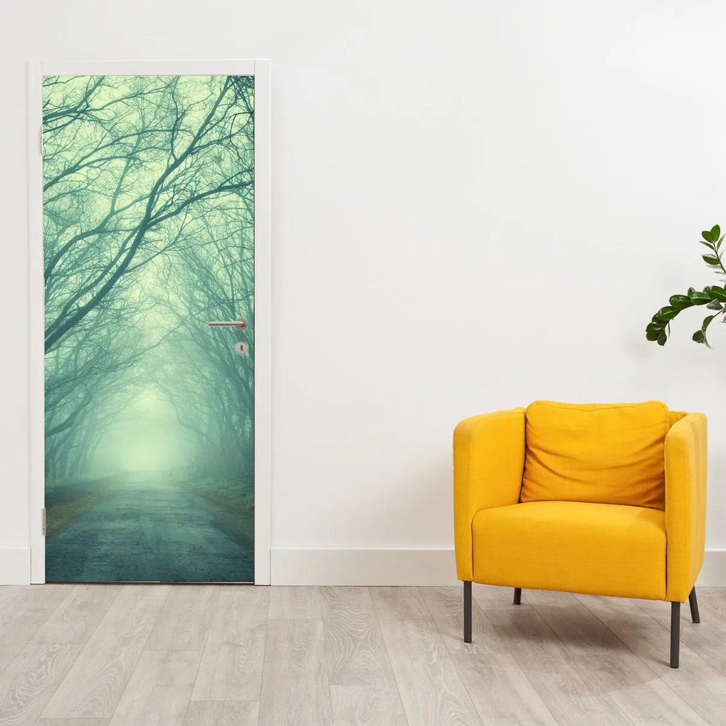 Fotótapéta ajtóra - Út a fák sikátorából (95x205cm)