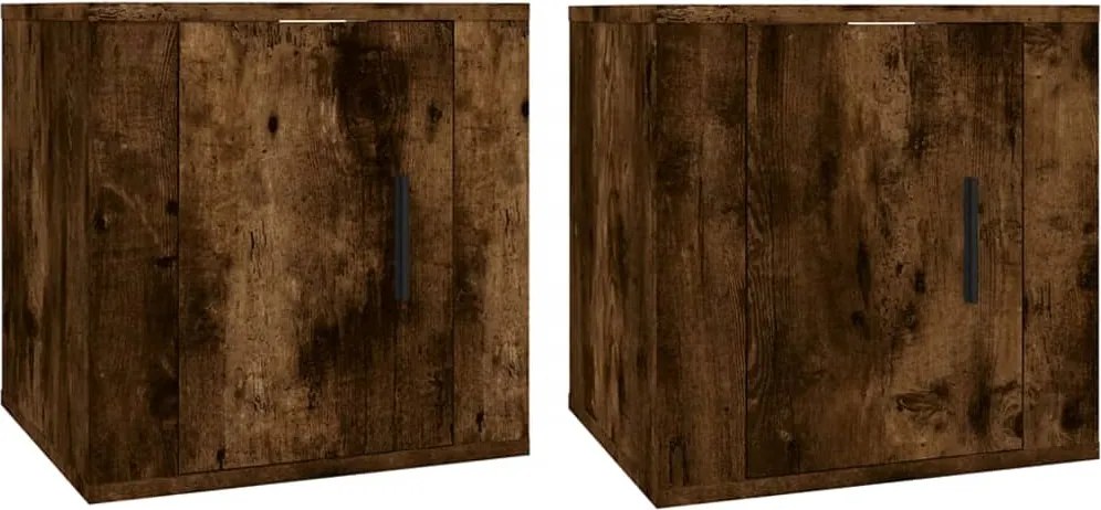 vidaXL 2 db füstös tölgy falra szerelhető TV-szekrény 40x34,5x40 cm