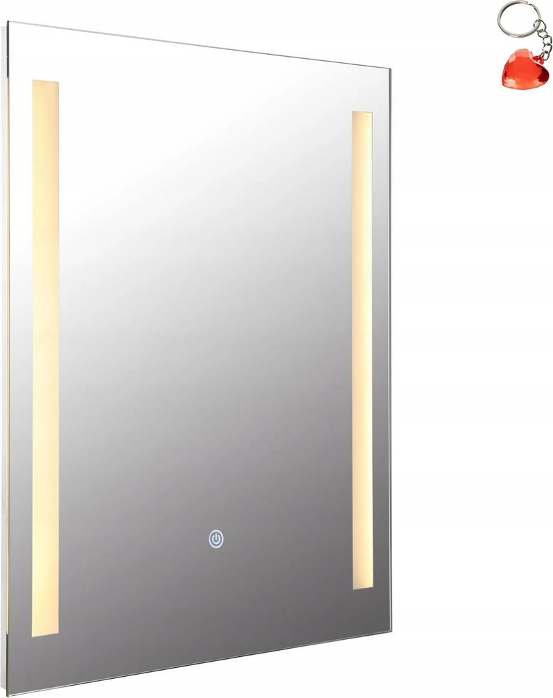 Téglalap alakú tükör 12W IP44 Led világítással és Rivas Globo kapcsolóval