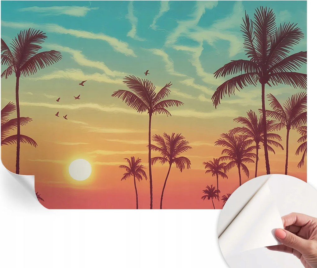 Divatos öntapadós fali tapéta Trópusi tájkép 152x104 cm