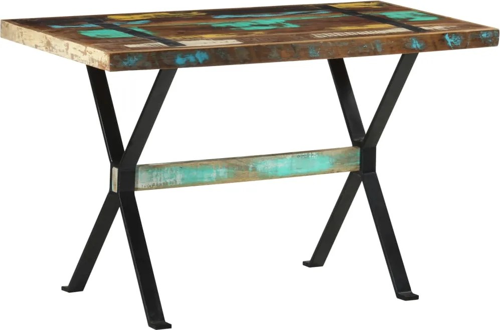 vidaXL tömör újrahasznosított fa étkezőasztal 120 x 60 x 76 cm