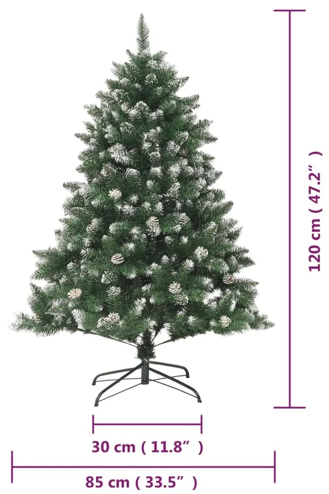 PVC műkarácsonyfa állvánnyal 120 cm