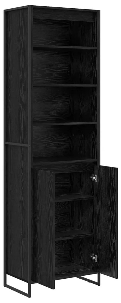 Magas szekrények 2 pcs Fekete tölgy 60 x 36 x 300 cm Faanyag