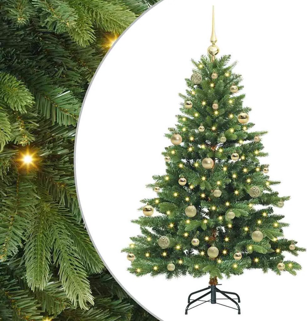 vidaXL Mű karácsonyfa 150 LED-del állvánnyal Zöld 150 cm PE és PVC