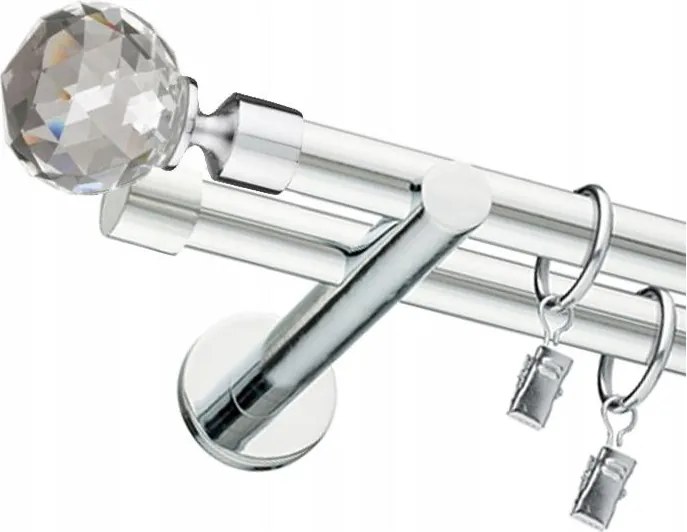 Dupla Függönykarnis Króm 19mm 100cm Különböző Minták