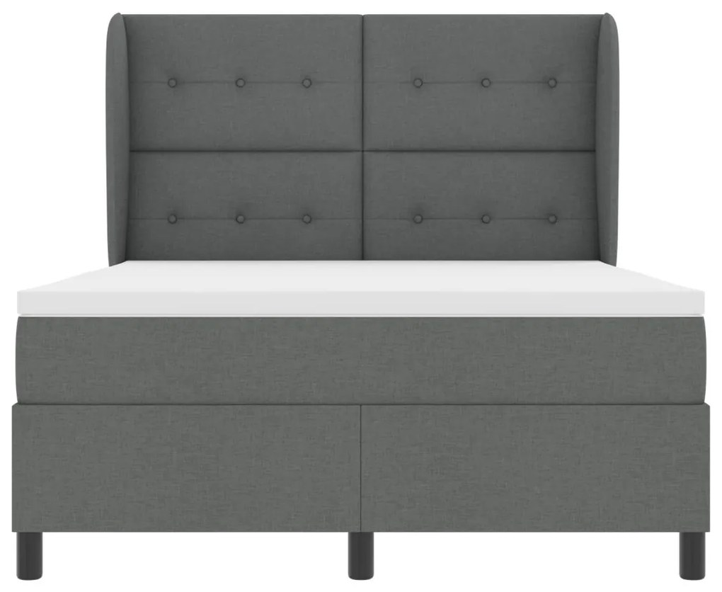 Boxspring Ágy Matrac Készlettel - Sötétszürke, 160x200 cm Szövet