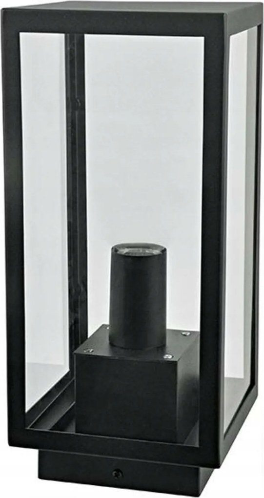 Aca Lighting fekete kültéri állólámpa Celia 1XE27 IP44 átlátszó üveg CELIA1