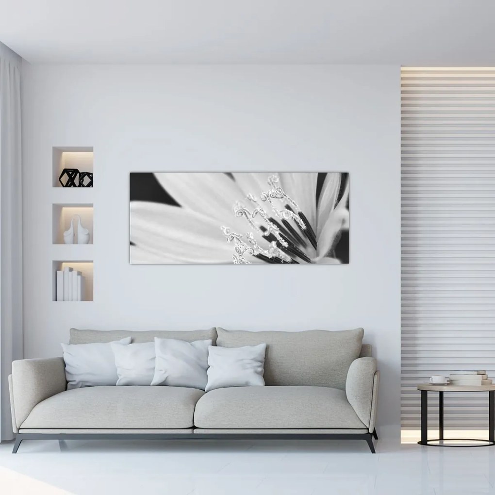 Kép - Fekete-fehér virág (120x50 cm)