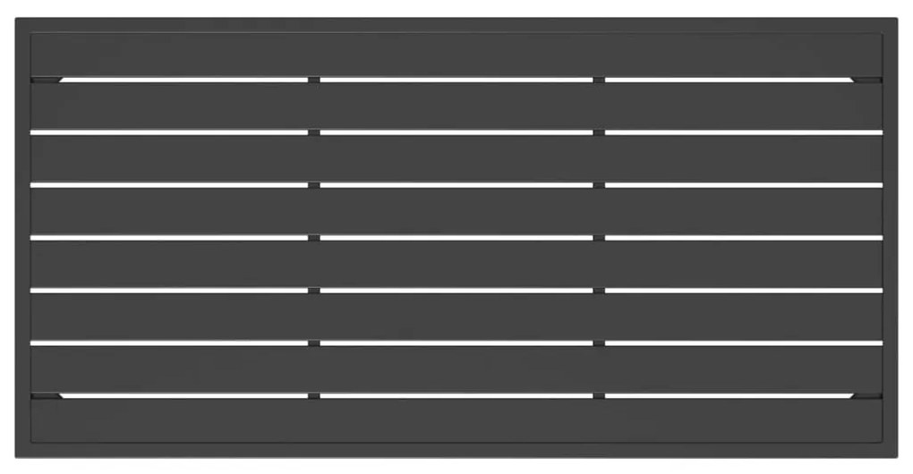 Antracitszürke acél kerti dohányzóasztal 110 x 55 x 35 cm