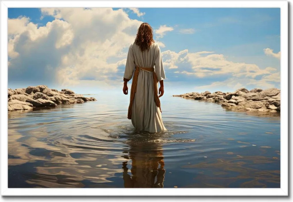 Poszterek keretben 60x40 Jézus a vízen