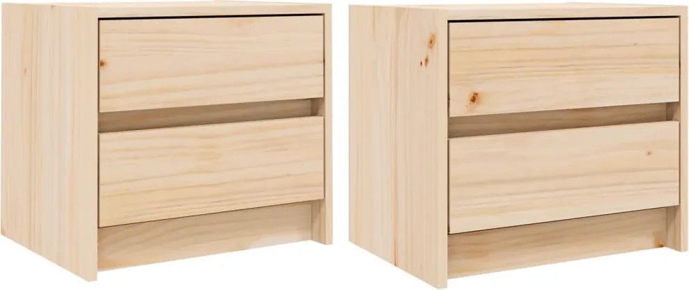 vidaXL 2 db tömör fenyőfa éjjeliszekrény 40x31x35,5 cm