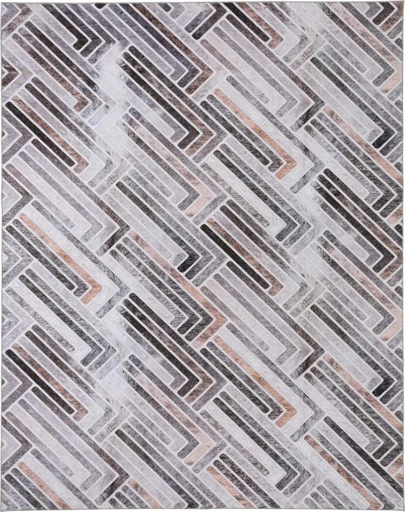 Modern Rövid Sörtéjű Csúszásgátló Geometrikus Szőnyeg 190 x 280 CM