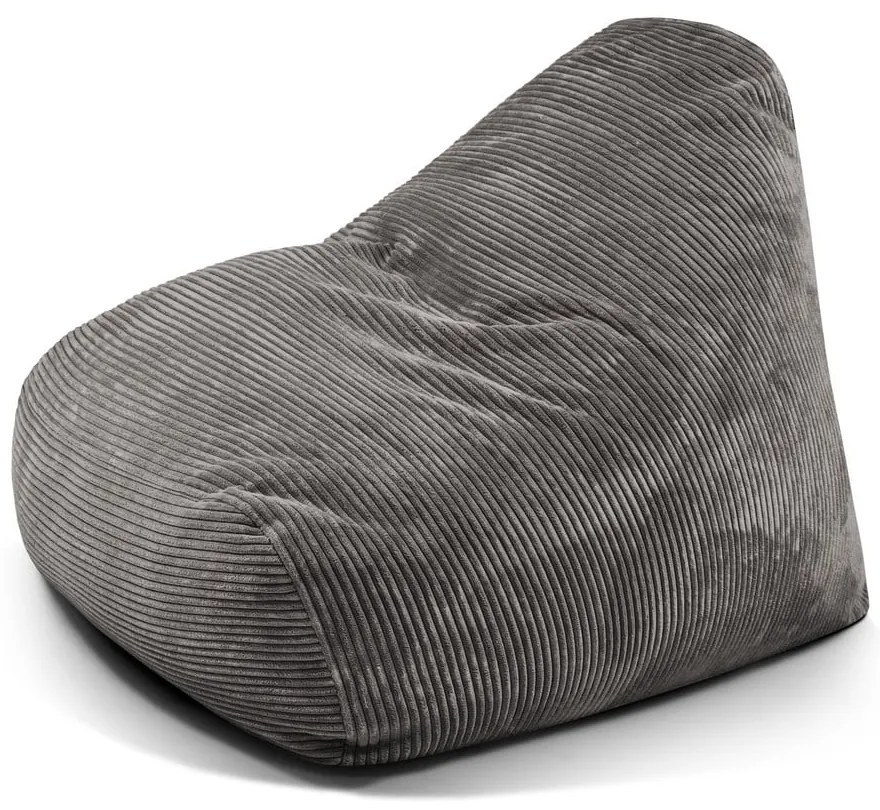 Sötétszürke kordbársony babzsákfotel Snug 100 – SLOWDOWN