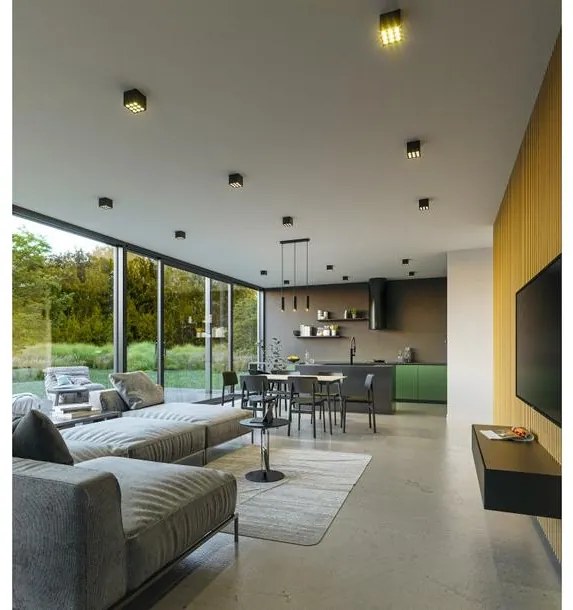 Lámpa Mennyezeti lámpatest TRESOS II, 3xGU10, aluminum, IP20, max. 3x20W, fekete