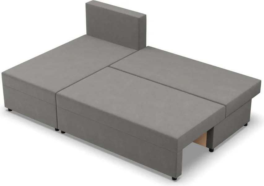 Nobu sarokkanapé, bársony, univerzális oldal, világosszürke