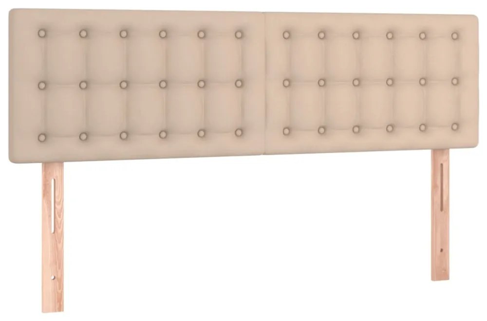 vidaXL cappuccino színű műbőr rugós ágy matraccal és LED-del 140x190cm