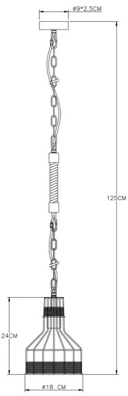 Globo 15675H - Csillár láncon HALIA 1xE27/60W/230V