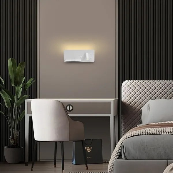 Immax 08286L-LED fali lámpa polccal, USB és vezeték nélküli töltővel, LED 3W/230