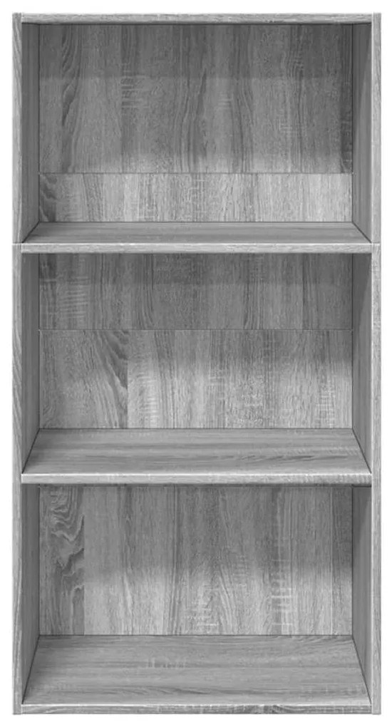 szürke sonoma színű szerelt fa könyvespolc 60 x 30 x 114 cm