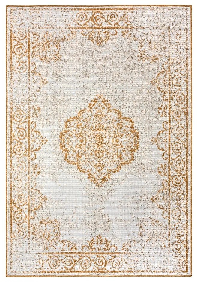 Okkersárga-fehér kültéri szőnyeg 80x150 cm Cebu – NORTHRUGS