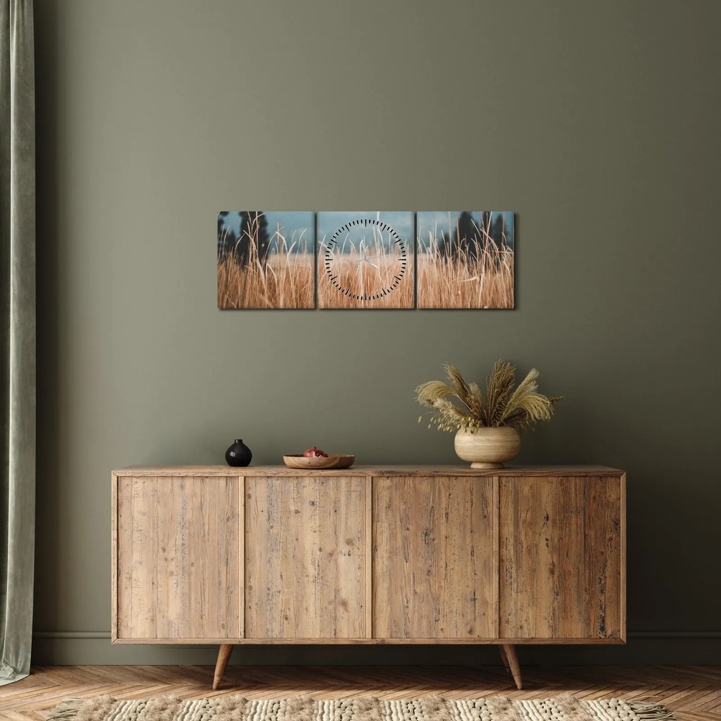 Kép - réti növényzet részlete (órával) (90x30 cm)