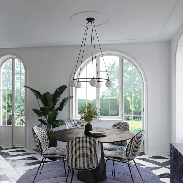 Sollux SL.1214 - Csillár zsinóron YOLI 5xG9/8W/230V fekete