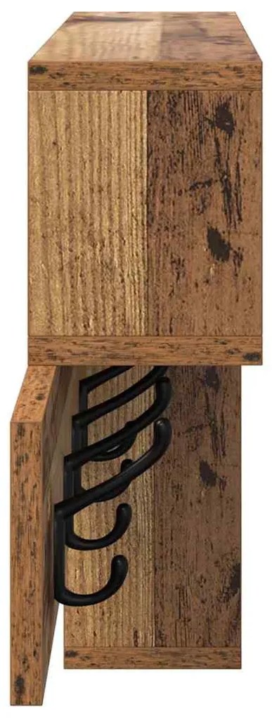 Fali Kabáthorog polcokkal Régi fa 100 x 12 x 43.5 cm Faanyag
