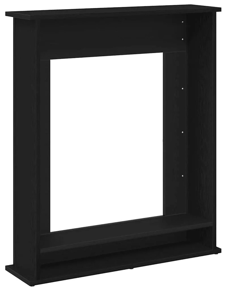 fekete tölgy színű szerelt fa kandallóburkolat 75x20x87,5 cm