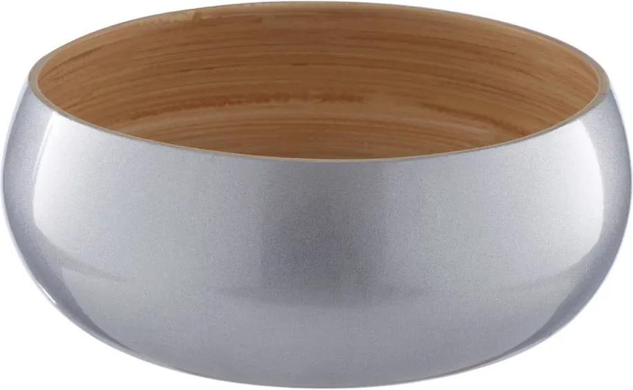 Ezüstszínű bambusz tál, ⌀ 20 cm - Premier Housewares