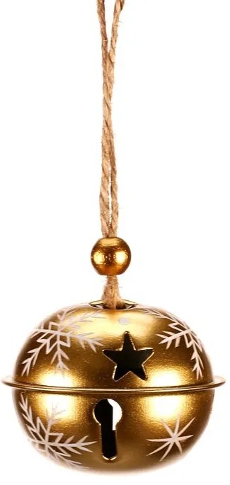 Függesztett fémcsengő készlet, 6 db, arany